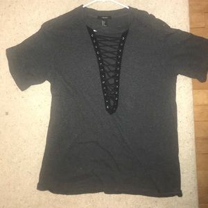 Forever 21 small lace up tee